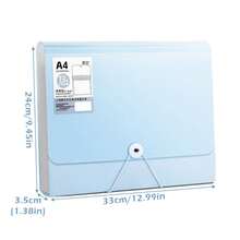 A4 File Folder 13 Layers Large Capacity File Bag Waterproof Test Paper Storage Booklet Stretch Buckle Design Document Organizer - Multicolor - View 4