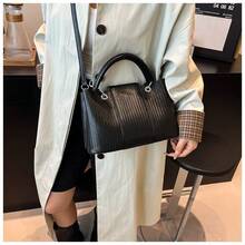 Bolso de hombro vintage para mujer bolso de cubo de moda con estilo retro y diseño exclusivo ideal para el ocio y el trabajo con textura de alta calidad - Negro - Ver 6