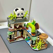 1000 PCS Creative Panda Shop Tea Street Building Blocks Toy Set, Micro Bricks Great Idea Decor- For The Home Or Office, 3D Puzzle Toys As Gift, Home Decor Ideas Christmas/Halloween/ Thanksgiving/New Years Gift - 彩色 - 查看 4