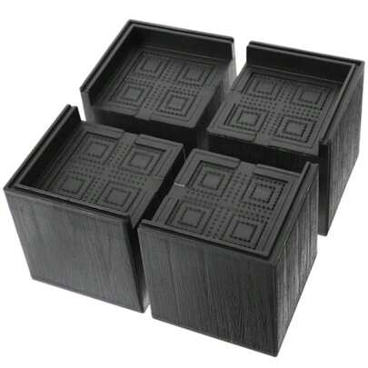 DOITOOL Square Furniture Risers 4 Inch Bed Risers Heavy Duty Non-Slip Furniture Riser Blocks For Table Chair Sofa Desk Legs Elevation And Floor Protection