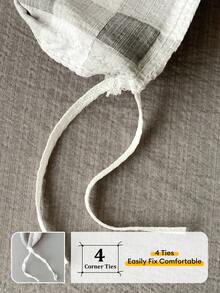 4pcs Classic Simple Japanese Black & White Plaid Duvet Cover Bedding Set, Soft & Comfortable, Removable Fiber Double-Layer Bedding (1 Duvet Cover + 1 Bed Sheet + 2 Pillowcases, Excluding Comforter & Pillow), Unisex, Bedroom Decor, Holiday Gift, Single/Double Size, Random Pillowcase Pattern - Black - View 10