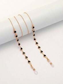 Royal 1pc Women Heart Decor Fashion Glasses Chain Decoration Glasses Accessories Women Valentine's Day Valentines - 金子 - 查看 4