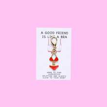 Good Friends Are Like Bras, Close To Your Heart Card Fun Bikini Keychain Small Postcard, Employee Appreciation, Encouragement Blessing Close Friends - A款紅色 - 查看 8