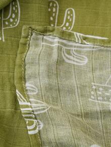 1件仙人掌图案竹棉婴儿襁褓毯 - 彩色 - 查看 5