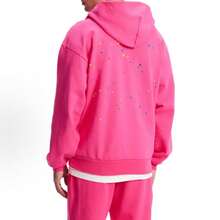 SP5DER Hoodie Cobweb Pattern Spider Worldwide Tracksuit Unisex Sweatshirt Men Women Graphic Outwear, Tracksuit Pullover Sweatshirt For Women Men Matching Hoodies For Couples - Rose red/set - 查看 2