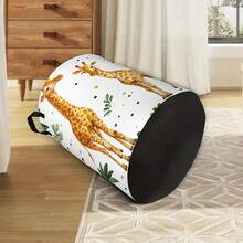 1个长颈鹿动物洗衣篮，大号洗衣篮，带提手，收纳篮，浴室家用旅行洗衣篮 - 彩色 - 查看 2