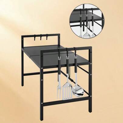 Two-Level Expandable Rack For Microwave Oven, Storage Stand For Kitchen Corner Shelf