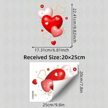 BRUP 1pc Heart Toilet Lid Stickers Self - Adhesive Bathroom Shower Toilet Decor Easy Peel & Stick For Home Rental Bedroom Valentine's Day - Multicolor - View 15