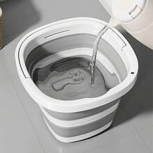 1pc Durable Folding Bucket With Handle, Multifunctional Space-Saving Design, Portable For Clening, Gardening, Car Washing, Camping, Fishing, Home Use - Minimalist Plastic Bucket For Household Bathrooms, Laundry, Kitchen, Outdoor, RV