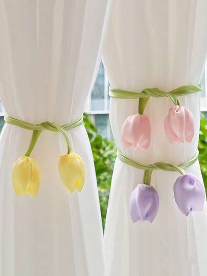 Artificial Tulip Flower Buds, Home Decor And Curtain Clips