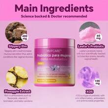 MVPCARE Probióticas para Mujeres | Con Olmo Resbaladizo y Cultivos Vivos | Apoyo al Bienestar Íntimo y Sensación de Frescura | Sabor Piña, 30 Días - 60 pastillas - Ver 4