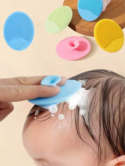 1pc/4pcs Soft Silicone Baby Bath Brush - Gentle Soothing Skin Massage Brush - Ideal Bathing Essential For Moms, Designed Not To Hurt Nails