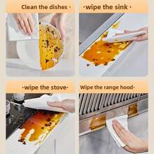 Washable Kitchen Paper Towels, Strong Absorbency, Non-Stick Oil, Roll-Up Design, Made Of Durable Polyester Fabric, Suitable For Kitchen, Car, Living Room, Bathroom, Bedroom And Other Occasions. They Are Essential Cleaning Supplies For The Kitchen, As Well As Kitchen Decor.