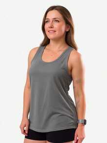 Women's Dry Fit Tank Top For Gym And Workout - Grey - View 1