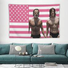 Norman Reeduss Flag Daryl Dixo Flag Pink American Flag The Walking Dead Poster Wall Hanging Tapestry Room Decor - trắng - Xem 6
