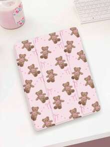 1pc Pink Bow Bear Pattern Tablet Protective Case, Compatible With Kindle Paperwhite 5, Kindle NK 11, IPad 10.2", IPad Pro 11" 2021/2020/10th Gen, IPad Mini 4/5/6, IPad (A16) 11" 11th Gen 2025, With Pencil Slot, Anti-Drop, Tablet Stand, Auto Sleep/Wake - Multicolor - View 20