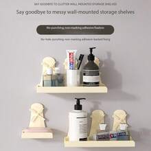 1pc Bathroom Windmill Shelf, Toilet Vanity Storage Rack, Wall Mounted Kitchen Spice Organizer, No Drilling Required - Multicolor - View 4