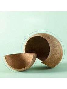 1个3.9-5.1英寸椰壳躲藏洞穴，适用于侏儒仓鼠和其他小型宠物 - 彩色 - 查看 10