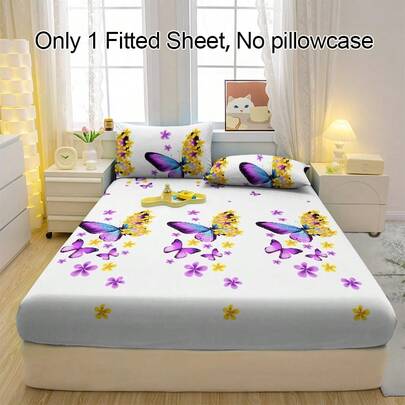 1件柔软透气的床笠，饰有晨舞图案，舒适的床垫保护套，适用于卧室、客房和宿舍，床上用品床垫罩（不含枕套）