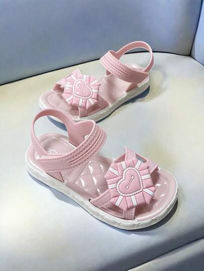 Cute Rhinestone Bow Open Toe Sandals, Breathable, Suitable For Girls Beach Vacation