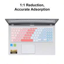 1pc English & Spanish Gradient Purple Keyboard Cover, Fit For ASUS VivoBook 15s V5000J/V5000F, VivoBook 15 V5200E/V5200J, ZenBook S2 S5300 15.6" Laptops, Waterproof, Dustproof, Soft Silicone Touch - Universal Version - View 4