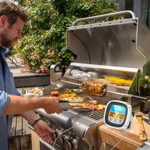 1 pieza, Termómetro de carne, Termómetro digital para barbacoa, Termómetro de alimentos para barbacoa con pantalla táctil grande y temporizador, Termómetro con sonda de acero inoxidable para cocina, cocción, horneado, líquidos, dulces, barbacoa, horno, utensilios de cocina - Multicolor - Ver 4