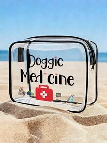 大容量高品质PVC旅行收纳包，拉链封口 - 轻便、不易褪色的化妆品洗漱包，适合女性/女孩，符合TSA标准的便携式化妆包，易于擦拭清洁，巧妙的收纳口袋 | 时尚美观 | 不易褪色材质，旅行必备，度假旅行包 - 彩色 - 查看 3