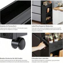 Carrito Organizador Delgado de 3 Niveles con Asa,Carritos Organizador con Ruedas Cocina Pequeño para Lugares Estrechos,Carrito Auxiliar para Espacios Reducidos(Color Blanco) - Como se muestra en la figura - Ver 5