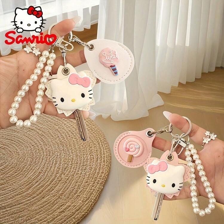 1个可爱卡通Hello Kitty卡包迷你钥匙扣，卡片保护套，圆形卡包，Hello Kitty、Kuromi、Melody钥匙扣，适合情人节、圣诞节、毕业礼物、家居装饰、送给女朋友的礼物、小礼物、派对小礼物、送给朋友的生日礼物、送给同学的毕业礼物、返校用品、钥匙扣、斋月礼物、粉色钥匙扣、包包配件 - 均碼 - 查看 2