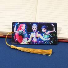 K-POP 魔女猎人动漫流苏书签套装，亚克力透明艺术马克笔，K-Pop偶像收藏文具，适合作为生日、母亲节、万圣节和圣诞节礼物，也是送给学生、老师和青少年粉丝的收藏礼物。 - 彩色 - 查看 12