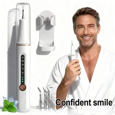1 Set USB Rechargeable Electric Toothbrush With LED Light And Wall Mount Bathroom Storage Holder, 5 Modes And 4 Brush Heads, 500mAh Rechargeable Battery, Ideal Oral Care Device For Removing Stains, Tartar And Plaque, Bathroom Accessory, Also A Perfect Valentine's Day Gift!