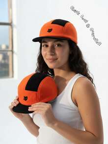 女士休闲复古街头风棒球帽；撞色设计；刺绣字母；柔软帽冠，长帽檐；羊毛混纺材质；百搭款式。冬季棒球帽；适合滑雪、露营和其他户外活动；情人节、同学聚会、朋友生日派对的理想礼物。