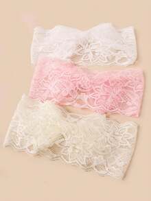 3条装婴儿蕾丝双层蝴蝶结发带，春夏款 - 彩色 - 查看 6