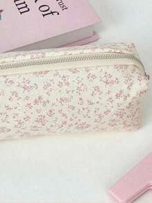 1pc Pink & Purple Violet Pencil Bag, Ins Style Stationery Pouch, Multi-Functional Cosmetic Organizer Bag ,Cute Multifunctional Storage Bag, Pencil Case, Cosmetic Bag For School, Stationery, Cosmetics, Skin Care Products, Lipstick, Brushes, Coins, Small Items,Back To School - 粉色 - 查看 4