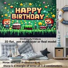109 peças Conjunto de Balões de Aniversário Pixel Forest do : Material de Látex + Faixa 2D, Arco de Balões Degradê Verde + Padrões de Personagens do Jogo, Adequado para Festa de Aniversário Infantil, Um Clique para Criar uma Atmosfera de Celebração em Estilo Pixel, Uma Decoração de Destaque para Festas Infantis - Multicolorido - Visão 6