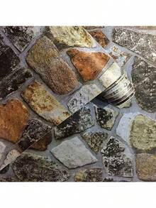 Colorful Stone Pattern Self-Adhesive Removable Wallpaper - Vinyl Contact Paper For Living Room Bedroom Office Wall Decor & Furniture Refinishing - Multicolor - View 2