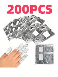 500片铝箔卸甲水包，适用于美甲、浸泡卸除亚克力凝胶指甲油等美甲用品 - 彩色 - 查看 14