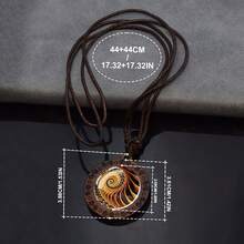 1PC Fractal Fibonacci Spiral Pendant Necklace Men's Gift Jewelry Fashion Statement Piece Unique Design For Holidays And Special Occasions - style - View 2