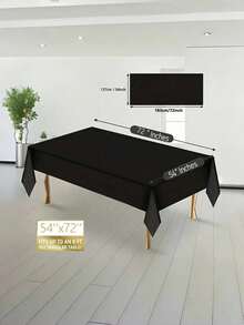 1件长方形桌布，方便时尚，易于清洁，防油防污，采用弹性涤纶和氨纶面料制成，适合室内/室外、野餐、露营，也可用于各种节日和场合的装饰，款式随机发货。 - 黑色 - 查看 6