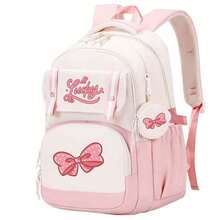 Cute Bow Lightweight Backpack For Girls, Fashion Casual Travel Bag, Ergonomic Design School Bag, Handbag, Back To School Daypack, Large Capacity Multi-Layer Pencil Case, Back To School Stationery, Office Supplies, Valentine's Day Gift - Multicolor - View 13