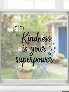 1张“善良是你的超能力”窗贴 - 励志玻璃窗贴 | 适用于客厅、办公室，也是馈赠佳品。用这些“善良是你的超能力”窗贴点亮您的空间！这些励志窗贴非常适合客厅、办公室或玄关。送给朋友、同事或任何喜欢在日常生活中看到积极信息的人的绝佳礼物。 - 彩色 - 查看 3
