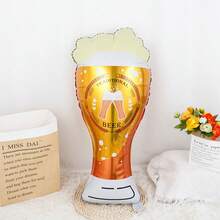 9件套啤酒杯气球套装，包含星星、啤酒瓶、啤酒杯气球，适合生日派对装饰、啤酒节派对用品、慕尼黑啤酒节派对用品、酒吧夏季主题派对。 - 彩色 - 查看 7