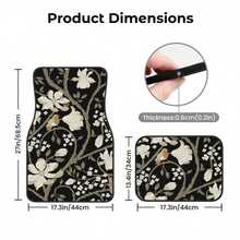 Set Of 4 Car Floor Mats Featuring A Floral Bird Design - Fashionable And Long-Lasting, Resistant To Stains, Slip-Proof, Easy To Clean, Suitable For All Vehicles, Including Front And Rear Seats, Providing Protection Against Dirt And Dust For Both Wom - black - View 7