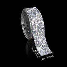 1 Roll DIY Self-Adhesive Rhinestone Tape, Silver Resin Rhinestone Strips, Diamond Crystal Rhinestone Tape Sticker, Shiny Rhinestones, Suitable For Crafts, Fabrics, Cars, Clothing, Bottles, Cakes, Phones, Birthdays, Wedding Decorations (Silver) - Silver - View 17