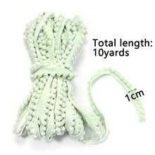10pcs/Pack Fluffy Pompom Trim Cord, 10mm Asymmetrical Cute Yarn Rope For Clothing, Shoes, Bags, DIY Handmade Knitting Arts And Crafts Supplies - Pom-pom Lace Cord - View 3