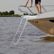 Portable Steps Boat Ladder, Foldable Boat Ladder, Stainless Steel Ladder - Silver - View 3