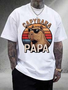 de los animales, regalo perfecto para cumpleaños o San Valentín, ideal para fiestas y eventos casuales|   Camiseta redonda de algodón puro, transpirable y cómoda, moda casual masculina BPUN - Blanco - Ver 5