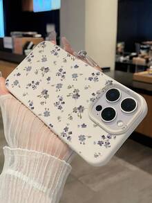 1 chiếc ốp lưng điện thoại bằng chất liệu TPU, họa tiết hoa màu xanh dương trang nhã, ốp lưng điện thoại hoa văn cổ điển màu xanh dương, ốp bảo vệ tối giản bằng da giả màu be họa tiết hoa, phụ kiện hàng ngày mang phong cách đồng quê hoặc quà tặng cho Ngày Valentine/Sinh nhật/Ngày lễ, tương thích với iPhone & Galaxy - trắng - Xem 4