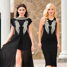 1 Cặp họa tiết hoa thêu đính đá lấp lánh thủ công cao cấp, thích hợp cho váy dạ hội, váy cưới, trang phục khiêu vũ, vest, lấp lánh và dễ may hoặc dán. - Màu tím - Xem 7