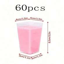 10/20/30/40/50/60个装方形冰淇淋杯、迷你甜点杯、透明果冻杯，适用于盛放派对甜点、开胃菜、果冻、慕斯、布丁、冰淇淋，可用于试吃、派对、自助餐、婚礼、厨房用品和家居厨房。 - 透明 - 查看 9